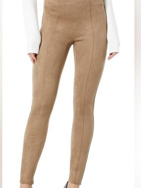 SPANX Faux Suede High Waisted Leggings Tan Size S